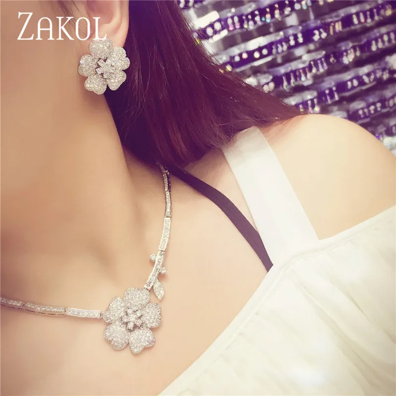 Модное красивое женское кольцо ZAKOL с цветочным цирконием обручальные кольца