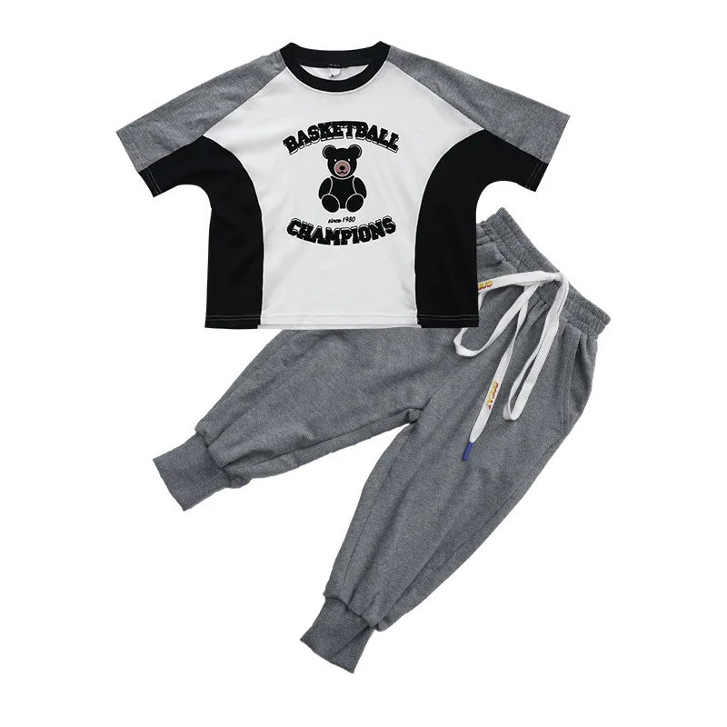 

2021 Summer New Parent-Child Girl Cartoon Color Matching Sports Suit Mom and Daughter Matching Clothes
