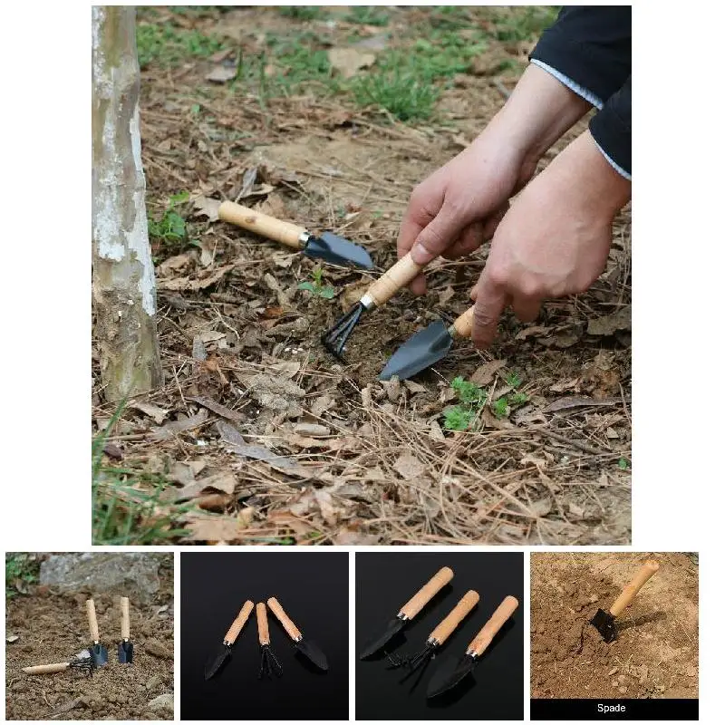 

3pcs Mini Gardening Plant Pot Gardening Tools Small Durable Shovel Rake Spade Hot Garden Hand Tools