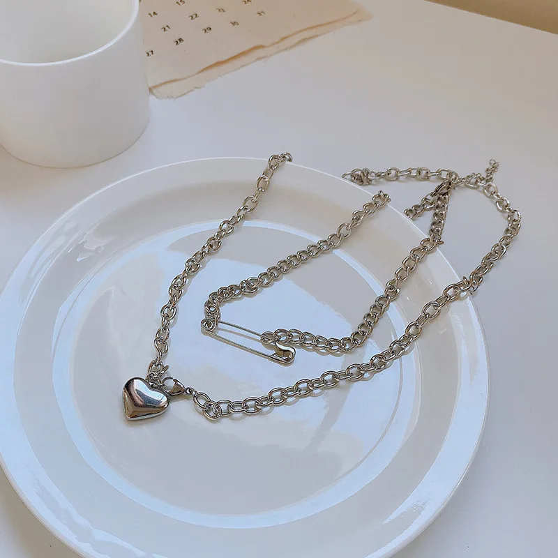 Двухслойное женское ожерелье Love из титановой стали цепочка до ключиц аксессуары