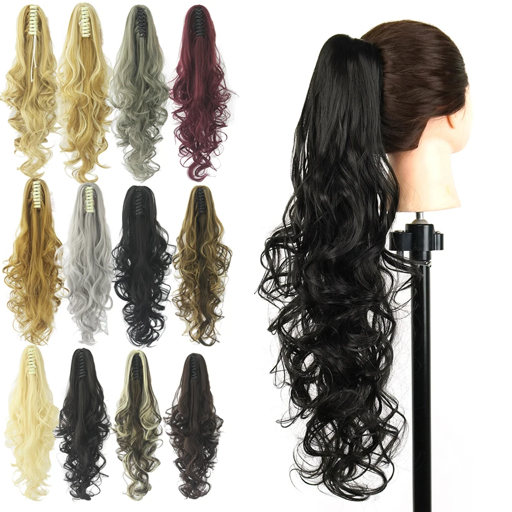 Soowee 2 in 1 Curly Claw Ponytail Clip in Hair Extensions Hairpiece Pony Tail Synthetic Hair Accessories