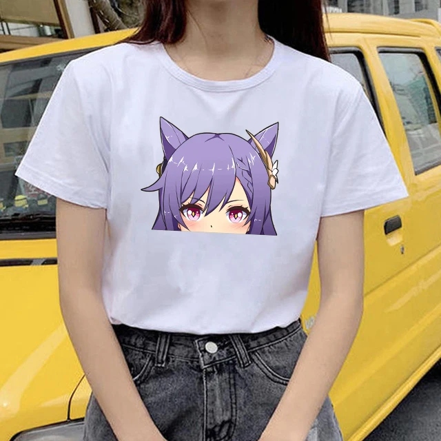 

Original god Printed Women T-shirt New Game Genshin Impact Aesthetic Graphic Oversized t-shirt Female T-shirt with Short Sleeve