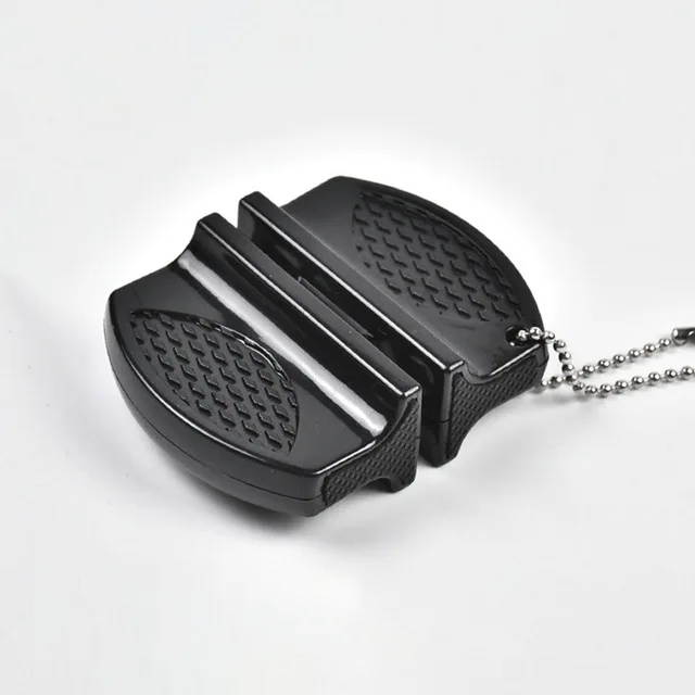 Black ONEUP Мини точилка для ножей с керамическим стержнем Двухступенчатая Вольфрамовая портативная точилка для точильного камня с бабочкой точильные ножи камень - Цвет: Black