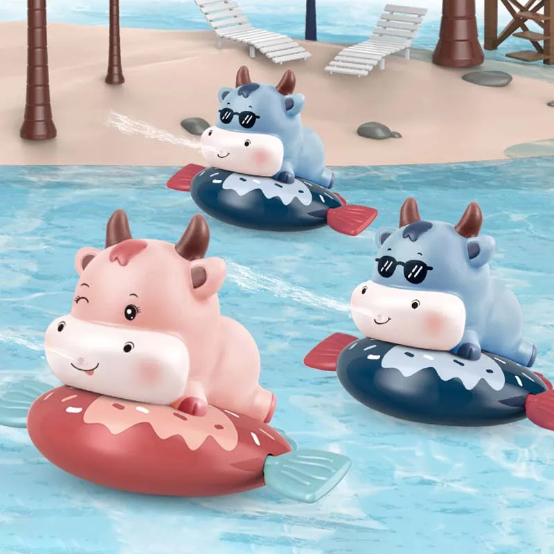 Cute Cartoon Animal Classic Baby Water Jet Toy Infant Swimming Wound-up Clockwork Kids Beach Bath Toys Children Bathroom Gifts