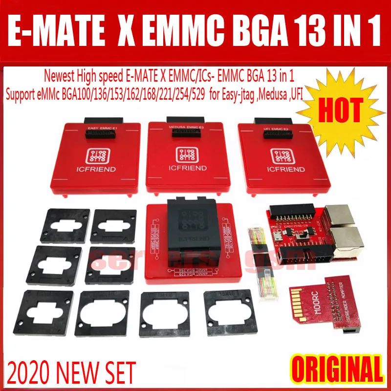 Новинка 2021 высокоскоростная фотография EMMC / ICs BGA 13 в 1 поддержка eMMc BGA100/136/153/162/168/221