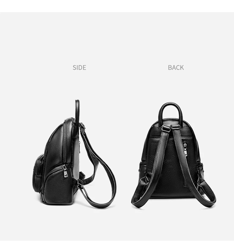 Модный высококачественный Женский рюкзак, умная сумка из натуральной кожи, женский рюкзак, школьные сумки, дорожные рюкзаки, сумка черного цвета