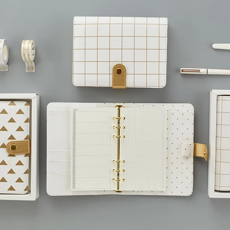 Золотой штамп A6 креативный 2021 планировщик из искусственной кожи 100 бумага