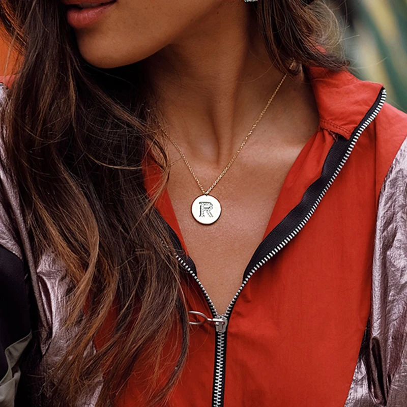 Женское Ожерелье из стерлингового серебра 925 пробы с радугой на заказ буквенным