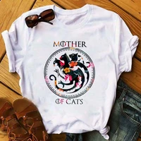 women t shirt cat flower short sleeve tshirt fashion printed summer ladies graphic clothing female t shirt tee tops