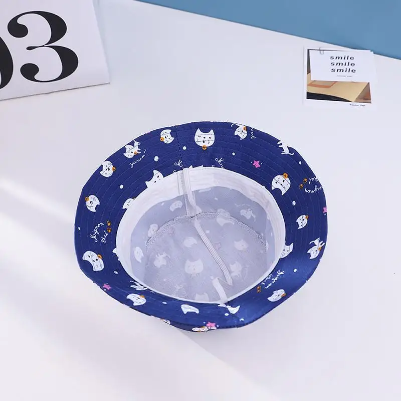 

2021 Spring Autumn Cartoon print cotton Bucket Hat Fisherman Hat outdoor travel hat Sun Cap Hats for child boy and girl 46