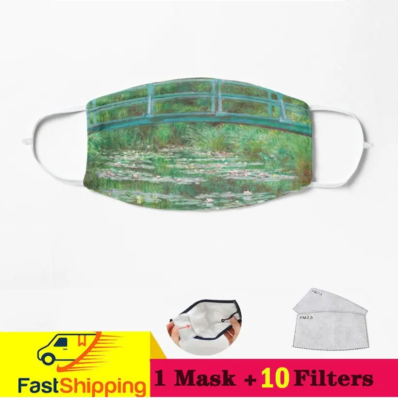 

The Japanese Footbridge by Claude Monet The Japanese Footbridge by Claude Monet Face Mask Dust-Proof Windproof Outdoor