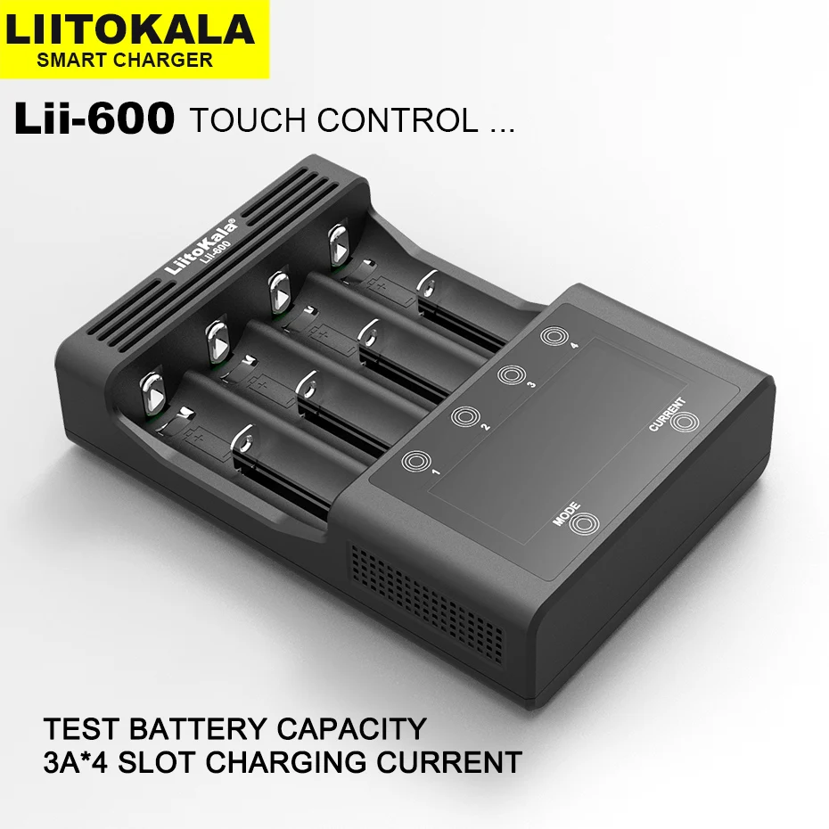 liitokala brand new lii600 lii s8 lcd smart battery charger for 18650 26650 21700 aa aaa 3 7v3 2v1 2v lithium nimh battery free global shipping
