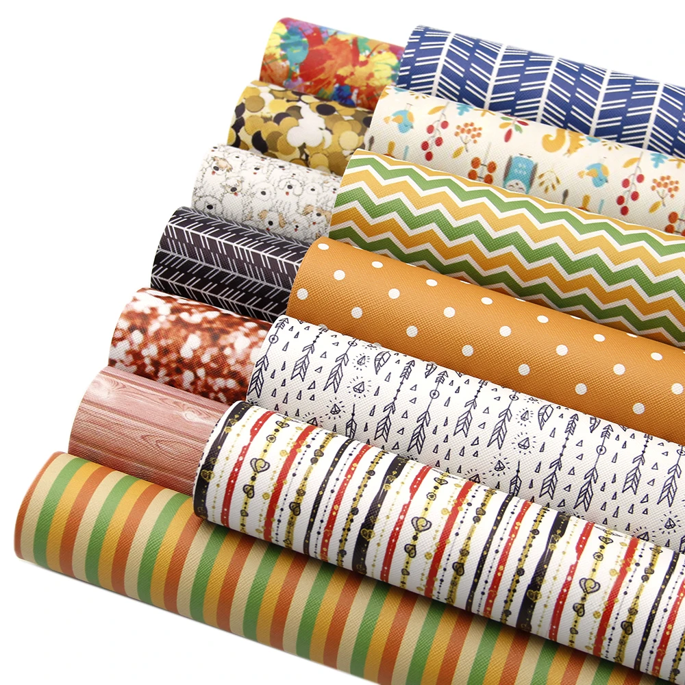 David accessories 20*33cm Dots Stripe Faux Artificial Synthetic Leather Fabric DIY Sewing Garment HairBow Bags Material 1Yc8054 | Дом и сад
