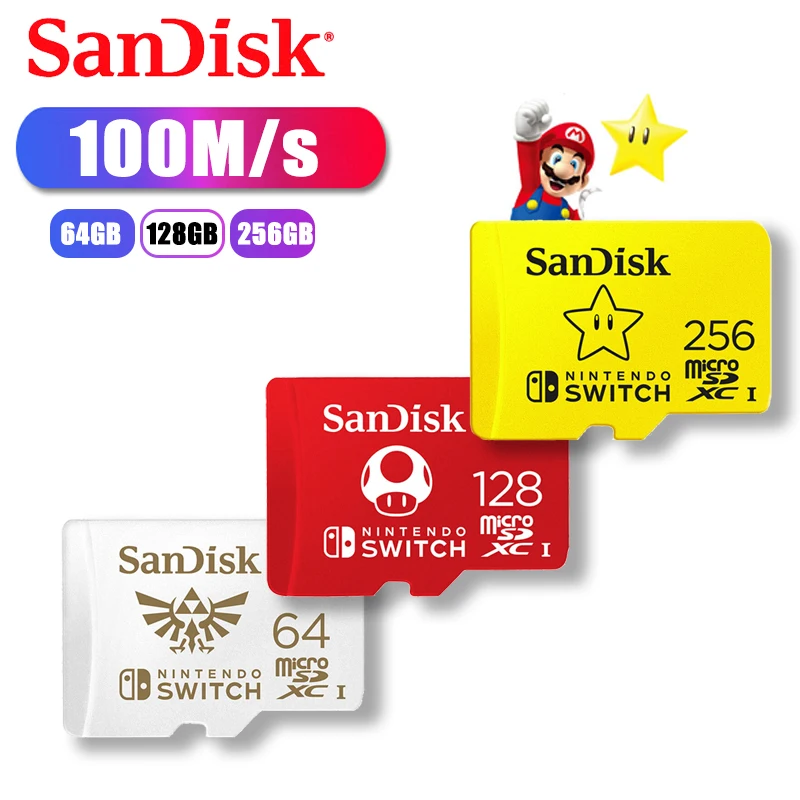 TF карта SanDisk Nintendo Switch 64 гб 128 MicroSDXC класс 10 U3 U1 SDXC UHS I 256 карты памяти|Карты памяти| |