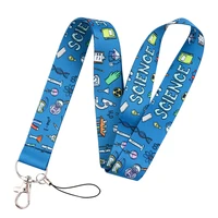 cartoon chemical appliance knowledge neck strap mobile phone lanyard for key chains id card badge holder diy hanging rope