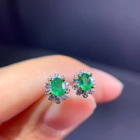 jewelry 2021 new natural emerald women jade wedding gemstone with mosang diamond popular earrings
