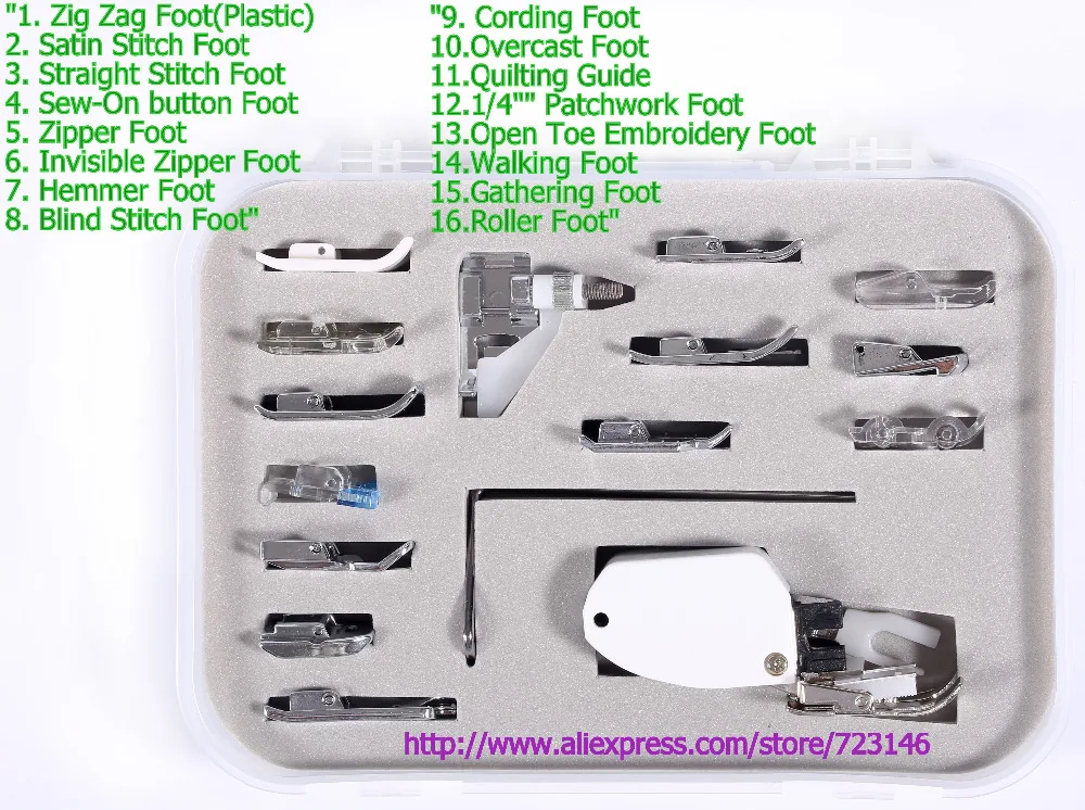 Лапка для вышивки с открытым носком лапка хождения 16. Роликовая певицы brother juki elna