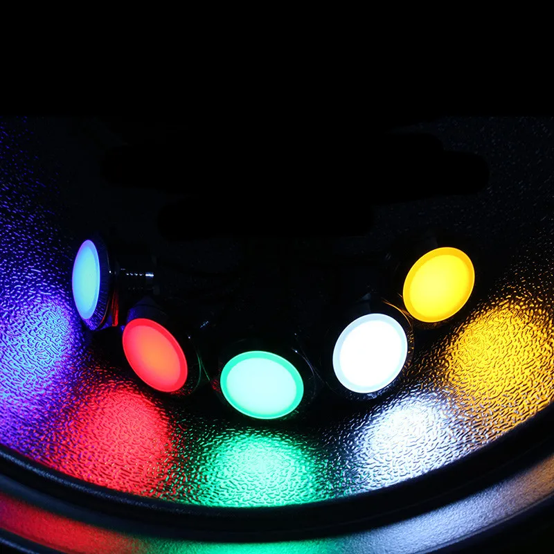 10 шт. 19 мм металлический индикатор красный, зеленый, синий, желтый и белый светодиодный водонепроницаемый Ультра короткий тип индикатор ... от AliExpress WW