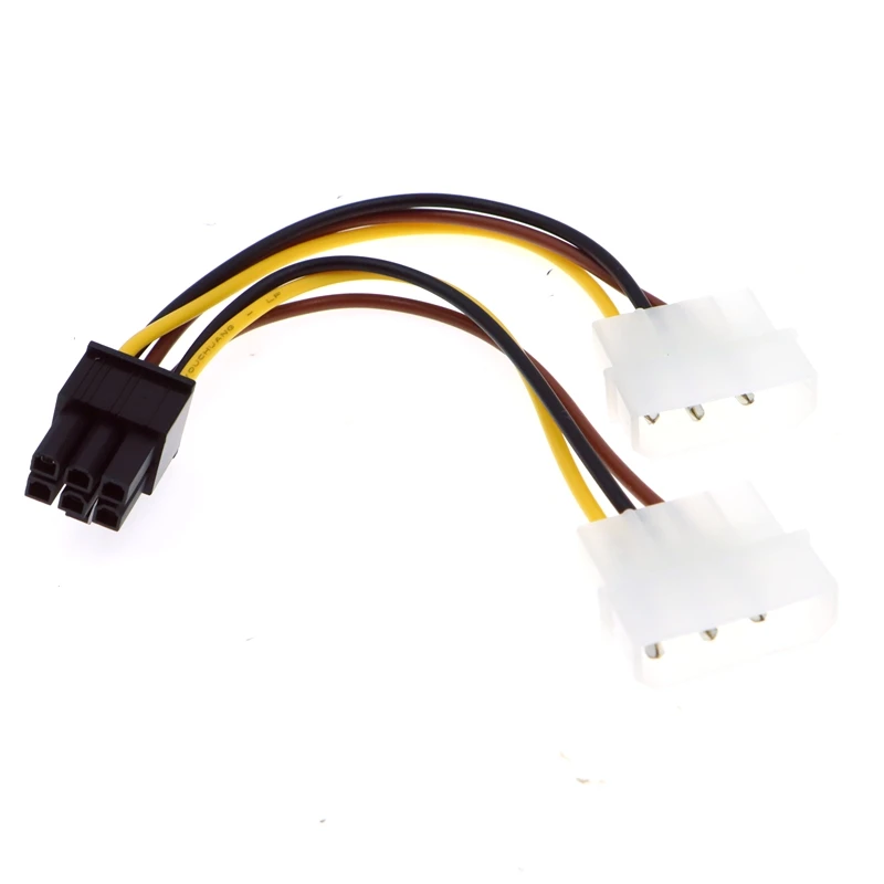 Футов 6 дюймов 2 x Molex 4-контактный до 6-контактный PCI Express Видеокарта Pci-e ATX PSU кабель
