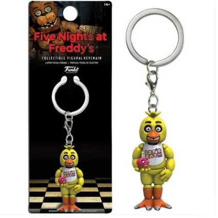 

1 pcs random Five Nights at Freddys keychain Action figures Toys Anime PVC 5CM FNAF Freddy Bonnie keychain Ring Halloween Toys