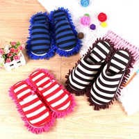 household goods thickened rriped double layer removable washable chenille lazy floor household floor slippers mop for wash