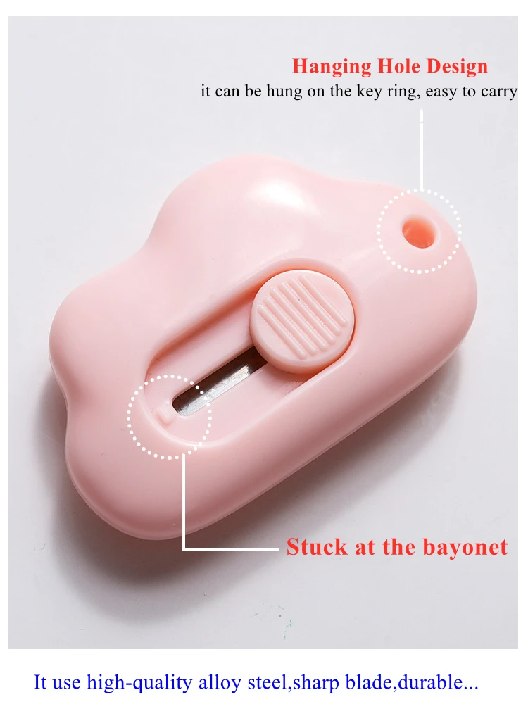 

Kawaii Mini Pocket Rabbit Cloud Art Utility Knife Express Box Knife Paper Cutter Craft Wrapping Refillable Blade Stationery