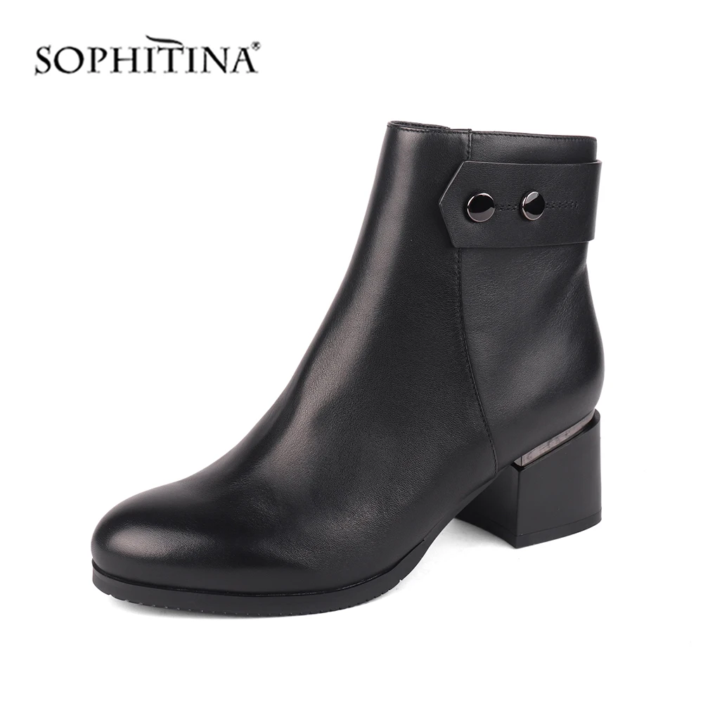 SOPHITINA/модные женские ботинки Высококачественная обувь ручной работы из
