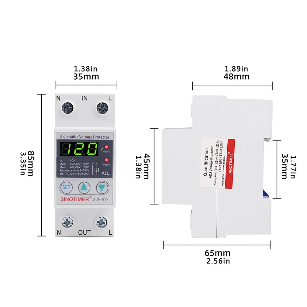 

Din Rail Adjustable Recovery Reconnect Over And Under Voltage Protective Protection Relay Over Voltage Protection