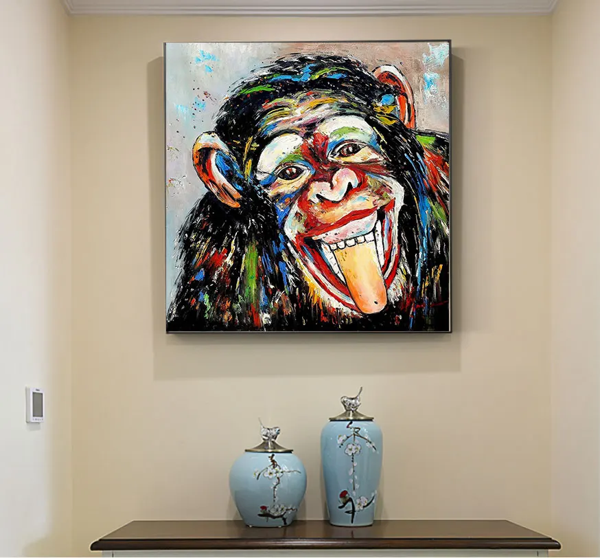 

Large Size Funny Monkey Gorilla Animal Graffit Art Canvas Painting Modern Wall Art Posters Prints For Living Room Wall Pictures