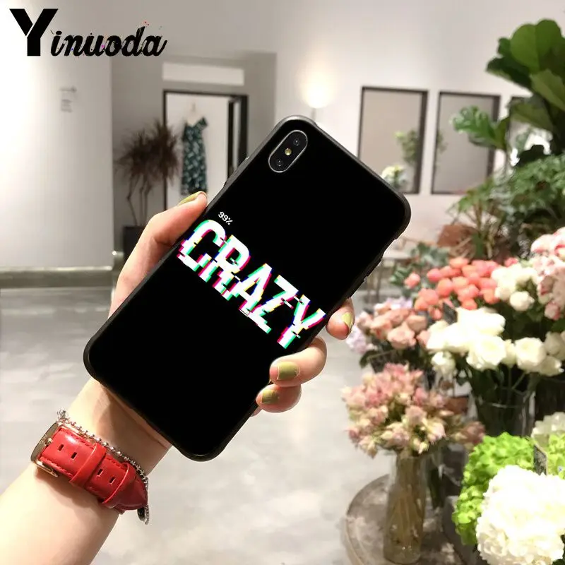 Yinuoda цветной текст на черном фоне DIY нарисованный красивый чехол для телефона iPhone