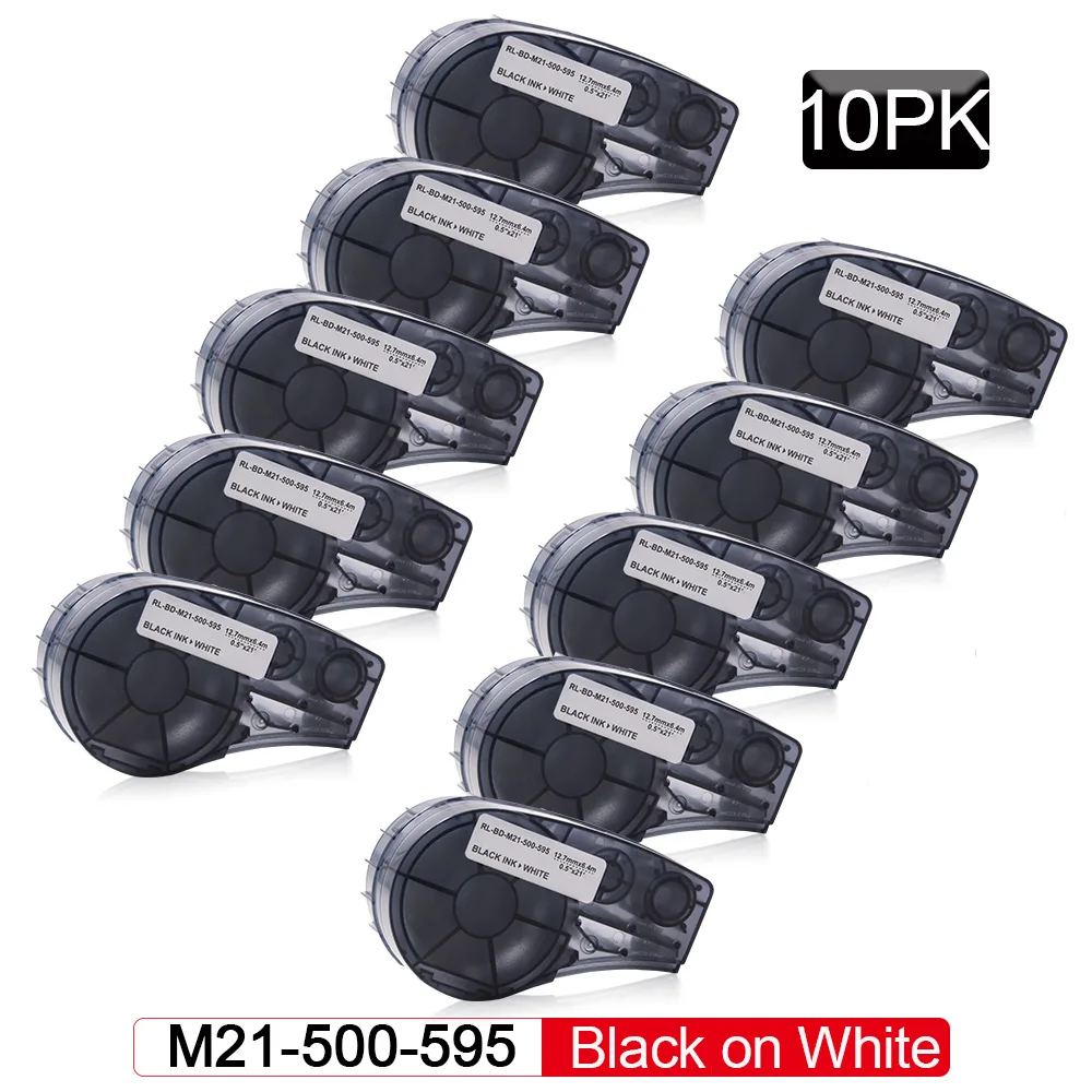 20 шт. M21 500 595 черный белый виниловая этикетка лента совместимая с Brady BMP21 PLUS IDPAL LABPAL