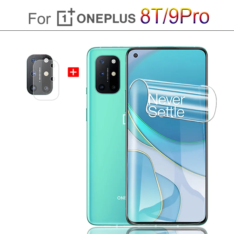 

Soft Glass on 8T/9Pro, Hydrogel Film Screen Protector for OnePlus 8T 8 Pro 9 Pro, Shockproof Cover 8 T OnePlus-9-Pro Case Clear