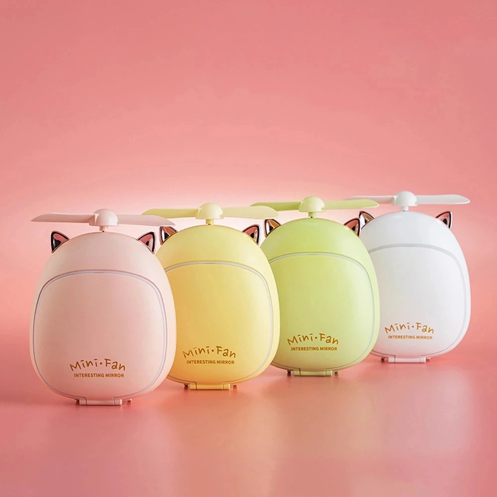 

Portable Small Light Mirror USB Dressing Table Fan Mirror Fan Makeup LED Fan Mini Multi-function LED Makeup Mirror