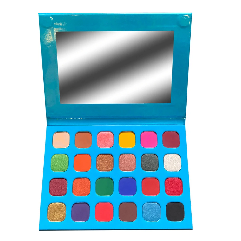 24-color Sea Pattern Blue Pan Pearlescent Matte Eyeshadow Pan  Private Label Makeup Palette