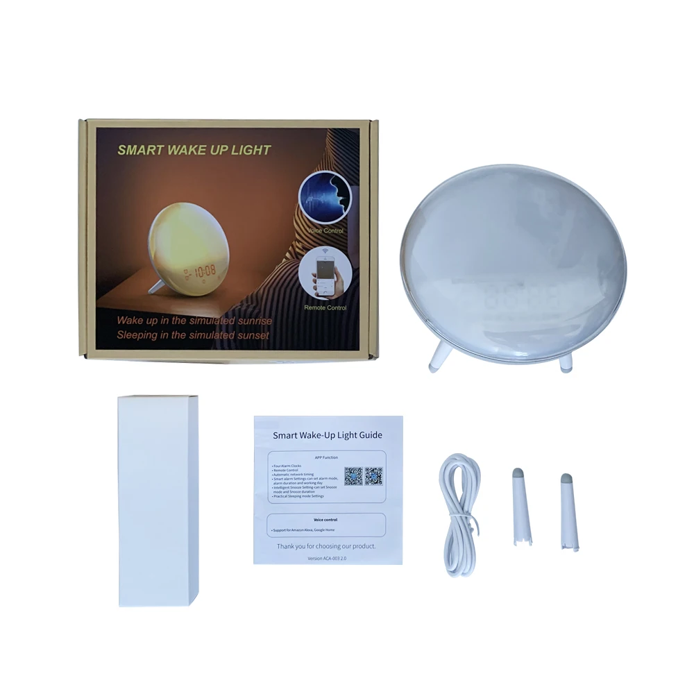 Будильник 7 цветов с голосовым управлением и умным пробуждением однотонный