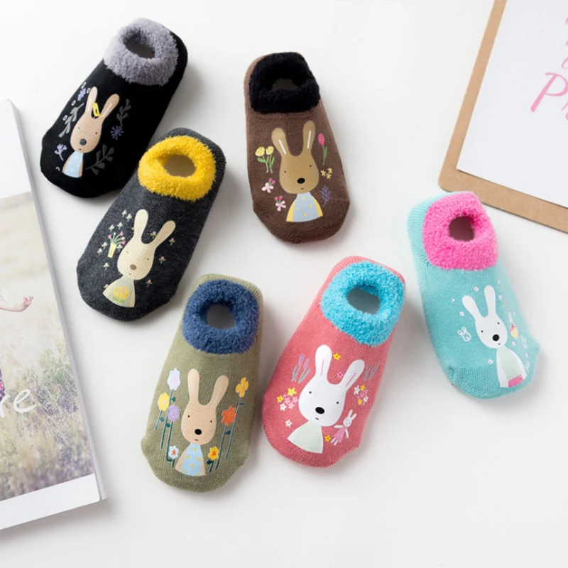 Хлопковые носки для маленьких мальчиков и девочек Резиновые Нескользящие пола