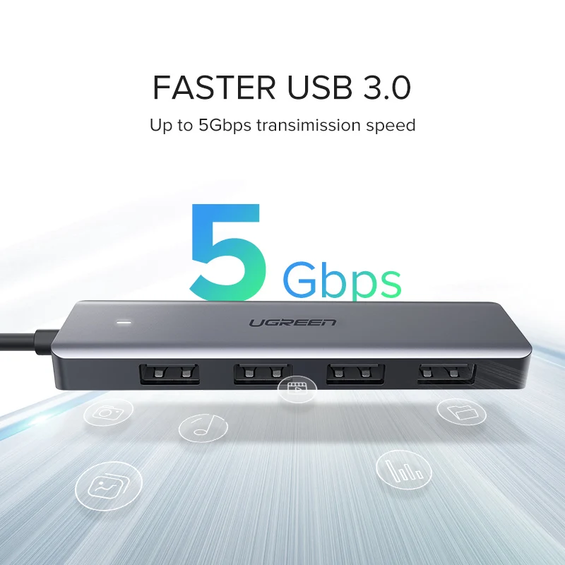 Ugreen Multi USB 3.0 HUB Splitter 4 порта с Micro charge для MacBook Surface Pro Computer Accessories | Компьютеры и офис