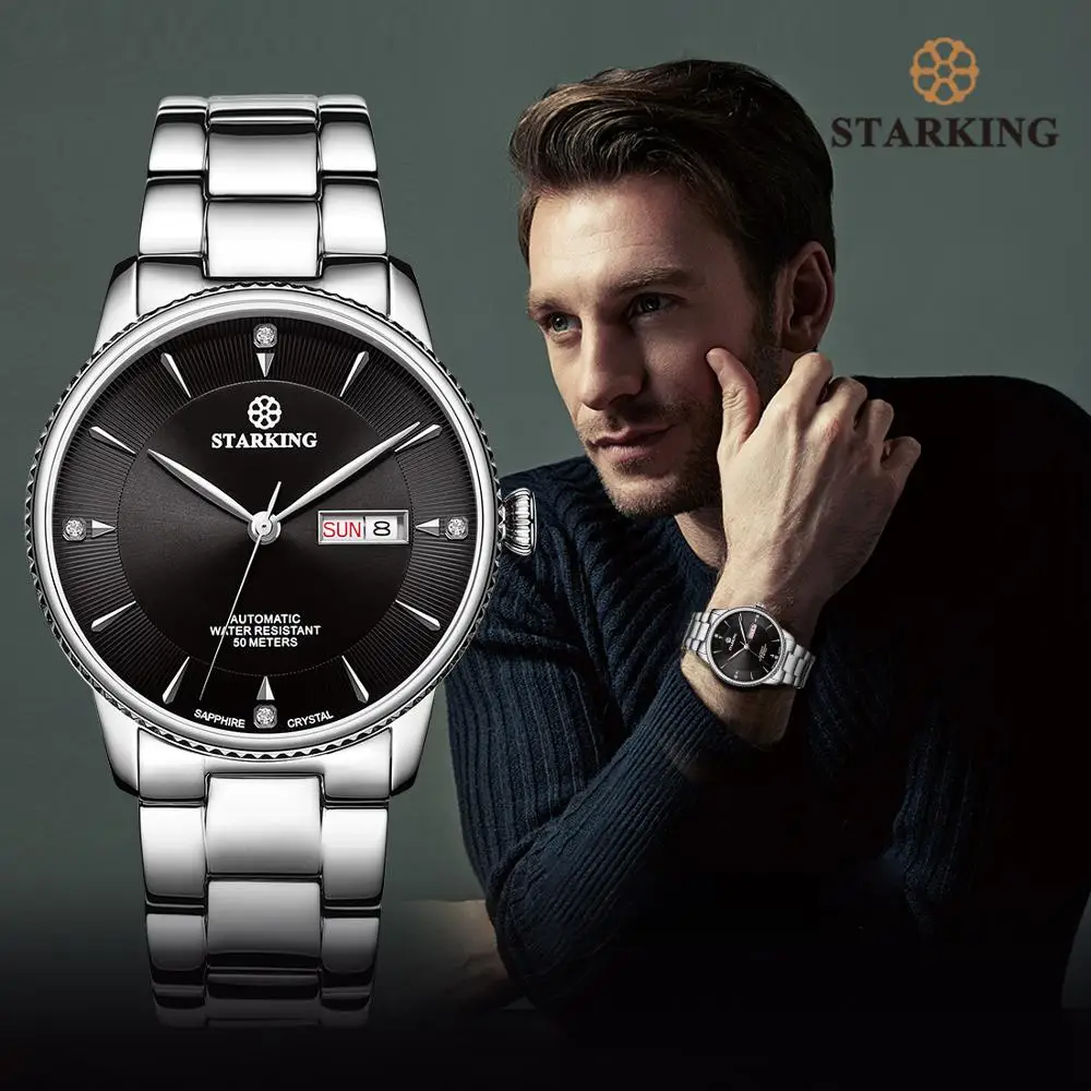 Часы наручные STARKING Мужские механические из нержавеющей стали с сапфировым