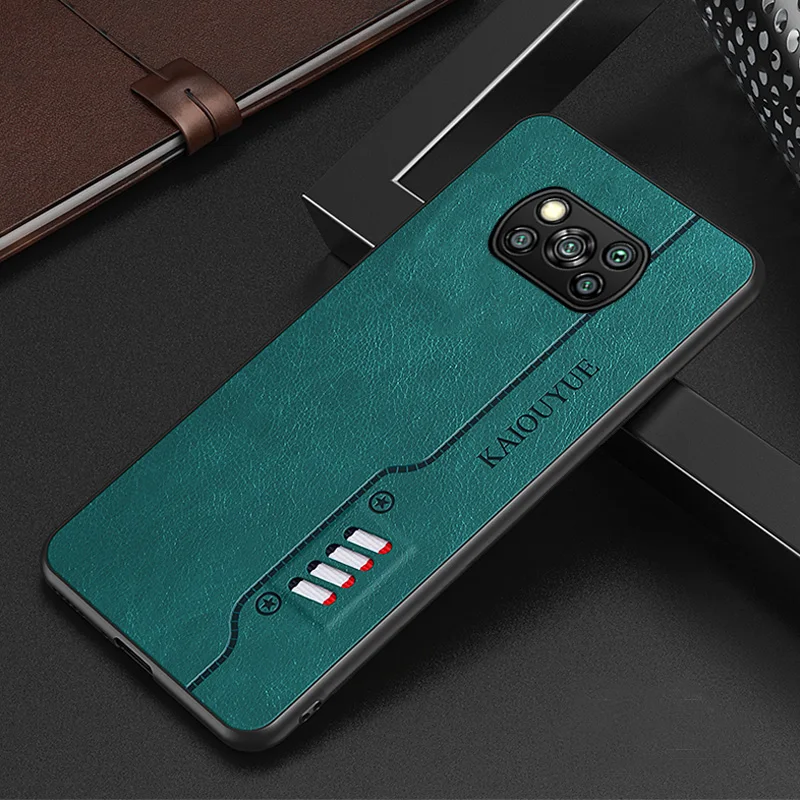 for xiaomi poco x3 nfc case luxury pu leather skin protective back cover case for xiaomi poco m3 f2 pro m2 x2 x3 pro phone shell free global shipping