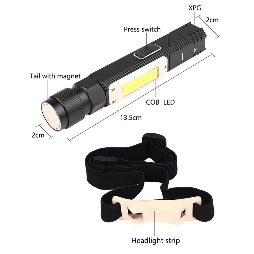 

Flashlight Skillful Manufacture Superior Quality Handfree Dual Fuel 90 Degree Waterproof Outdoor Mini LED Long Life