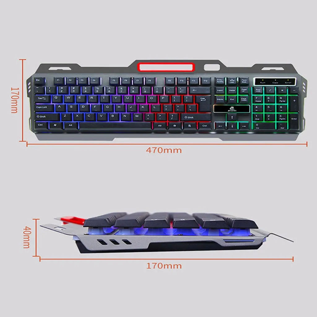 

Wired Gaming Mechanical Keyboard Mouse Set Luminous Anti-ghosting US LED Backlit LED For Gamer Laptop Computer New
