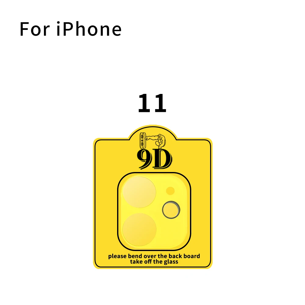 Yellow -(iPhone11) Задняя крышка объектива камеры Полная защита для iPhone 11 Pro Max задняя камера наклейка на рассеиватель чехол покрытие протектор Закаленное стекло пленка - Цвет: Yellow -(iPhone11)