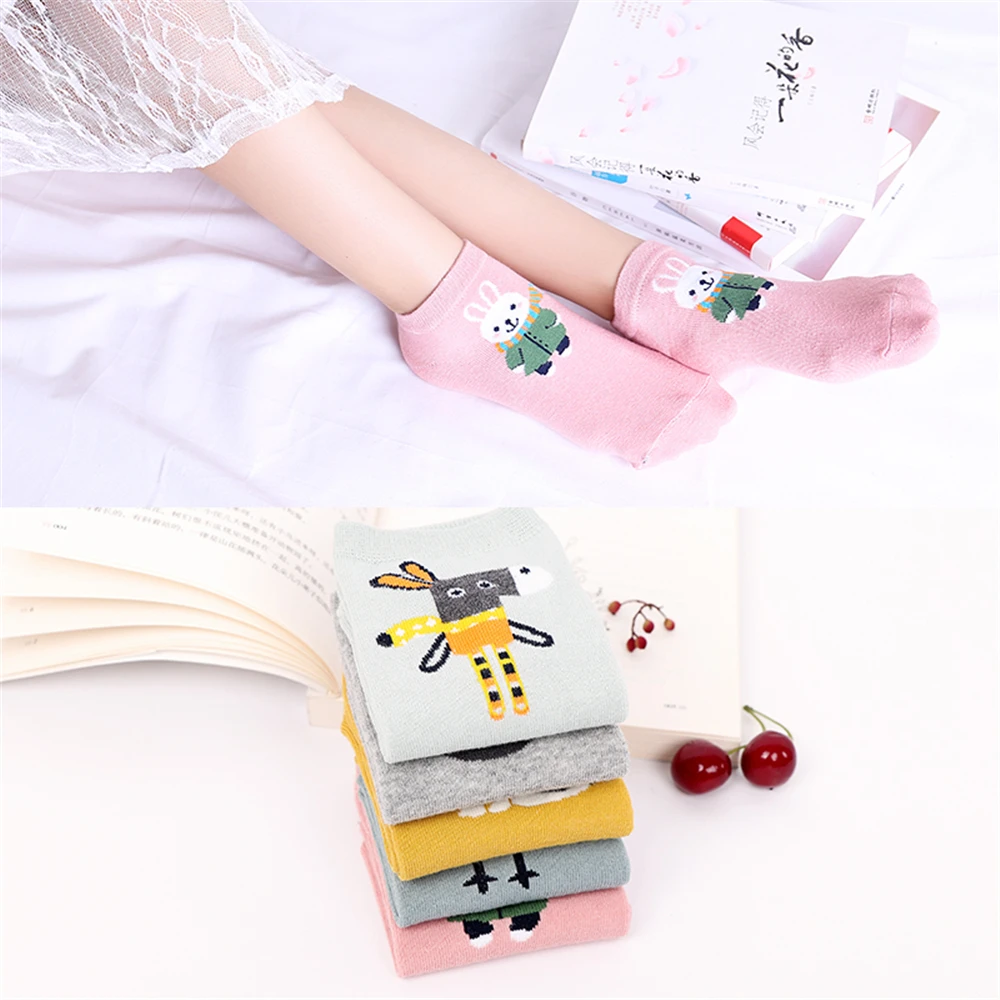 Женские носки до щиколотки с рисунком Маленького Ослика пингвина птицы кота и