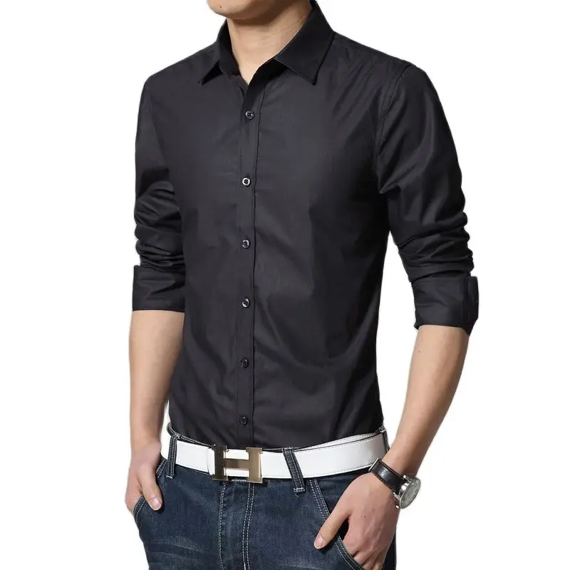 Брендовая мужская рубашка с длинным рукавом 17 цветов на выбор Модный деловой