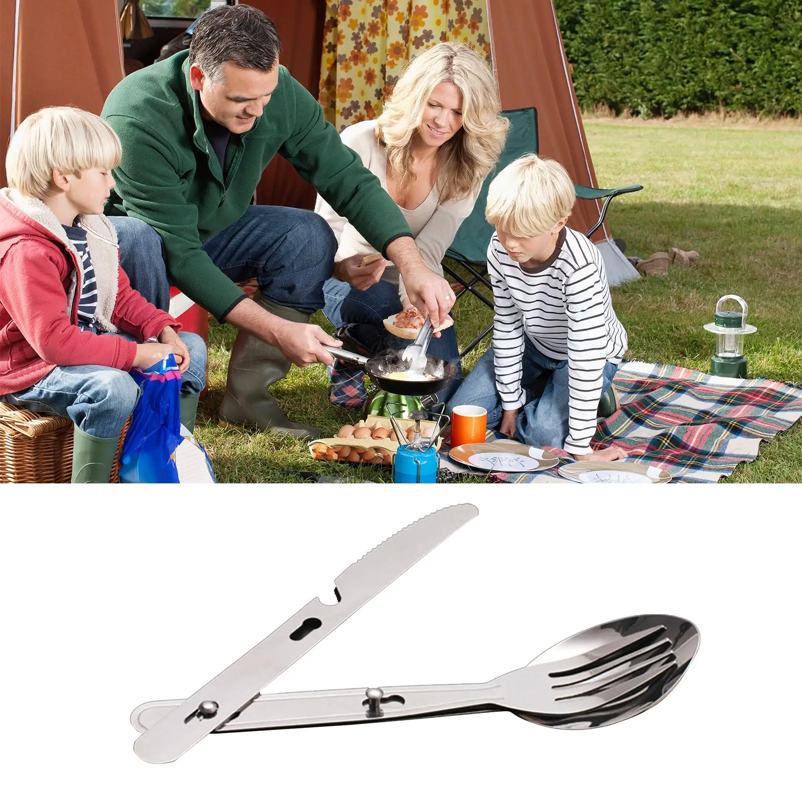 

Набор столовых приборов из нержавеющей стали, серебристый комплект из 3 предметов, вилка, нож, ложка, столовая посуда для кемпинга, пикника, п...