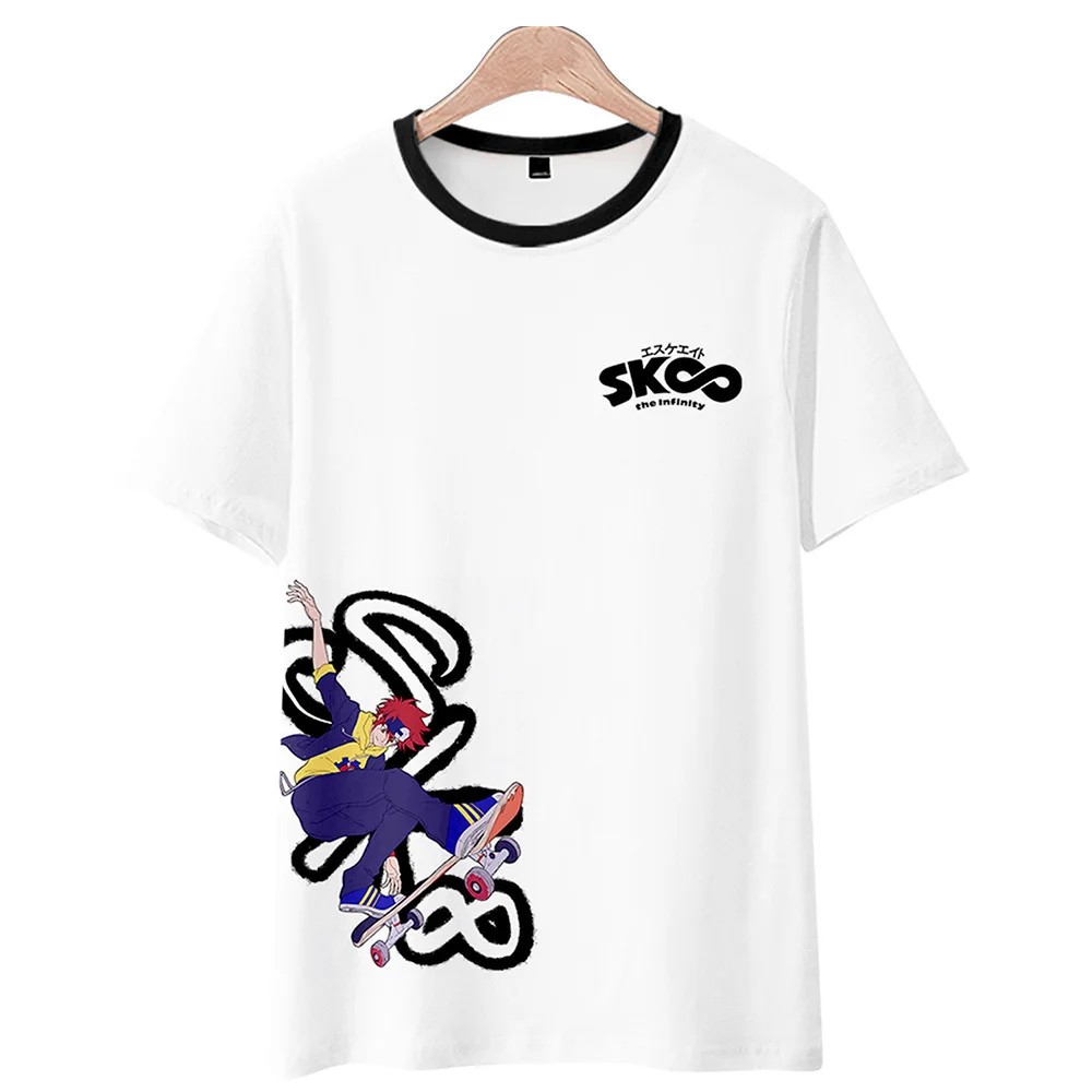 

2021 Summer Anime SK8 the Infinity Reki Cosplay Costume Hooded T-shirt Hoodie Tops SK EIGHT Sweatshirt Short Sleeve For Unisex