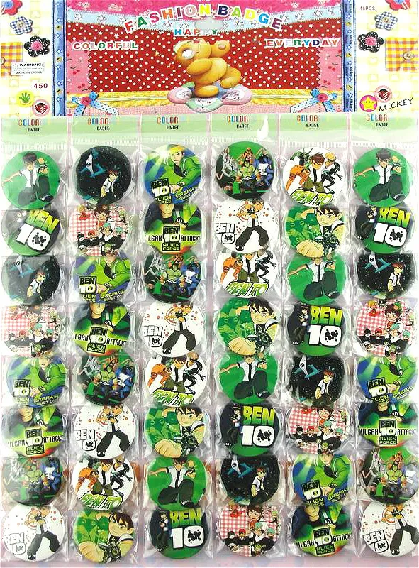 Бесплатная доставка Аниме Ben10 Кнопка значок 45 мм (48 шт./компл.) |