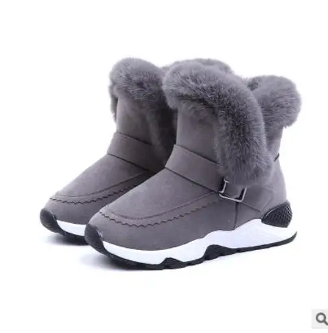 

Top Selling Children Boots Shoes 2020 New Winter Plush Warm Martin Boys Shoes Fashion Leather Soft Fleece Antislip Girls Boots