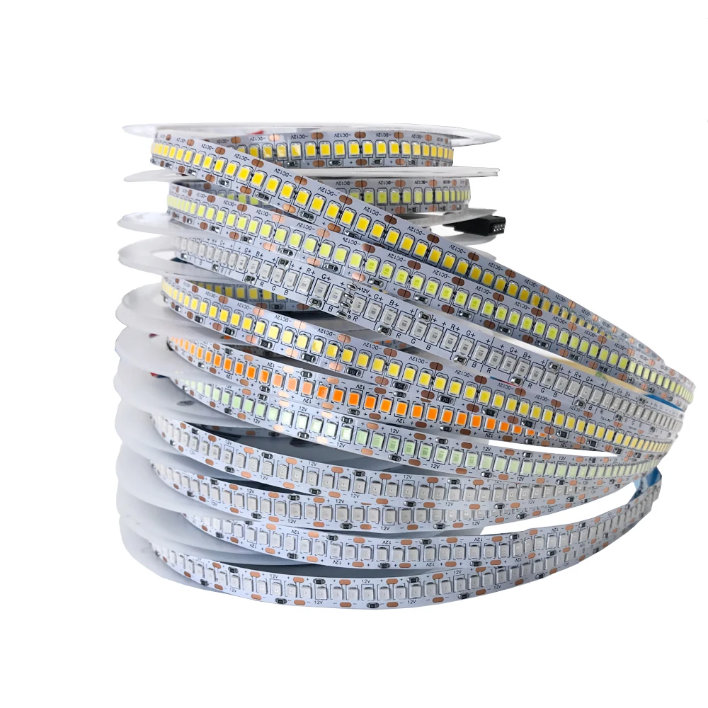 DC 5V 12V 24V светодиодный полосы светильник SMD 2835 60/120/240/480 светодиодный/м 5 м белый ТВ