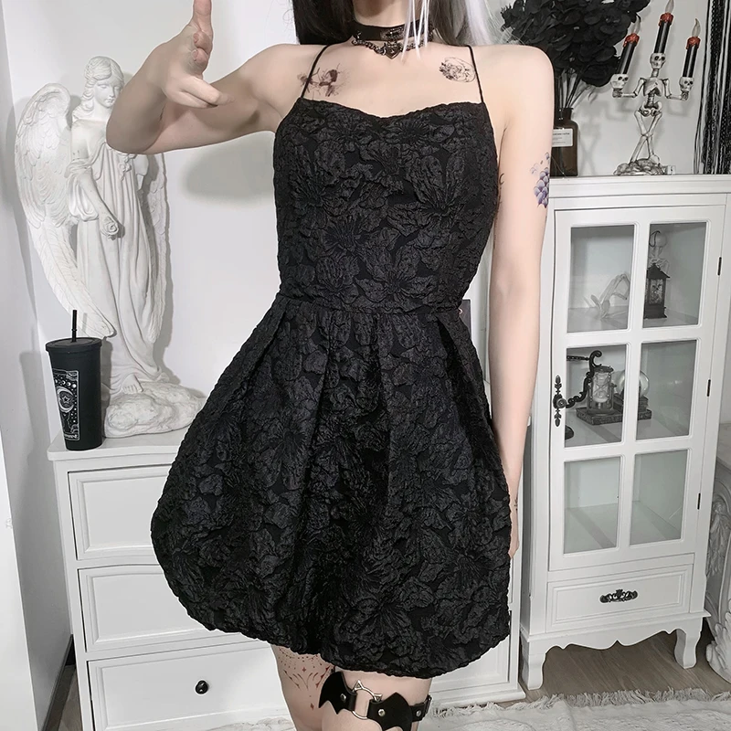 Фото DMLFZMY готическое сексуальное черное летнее платье женское винтажное